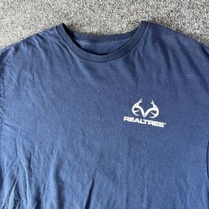 Realtree T-Shirt Mens L‎ Midnight Blue Graphics Print Short Sleeve Outdoor READ